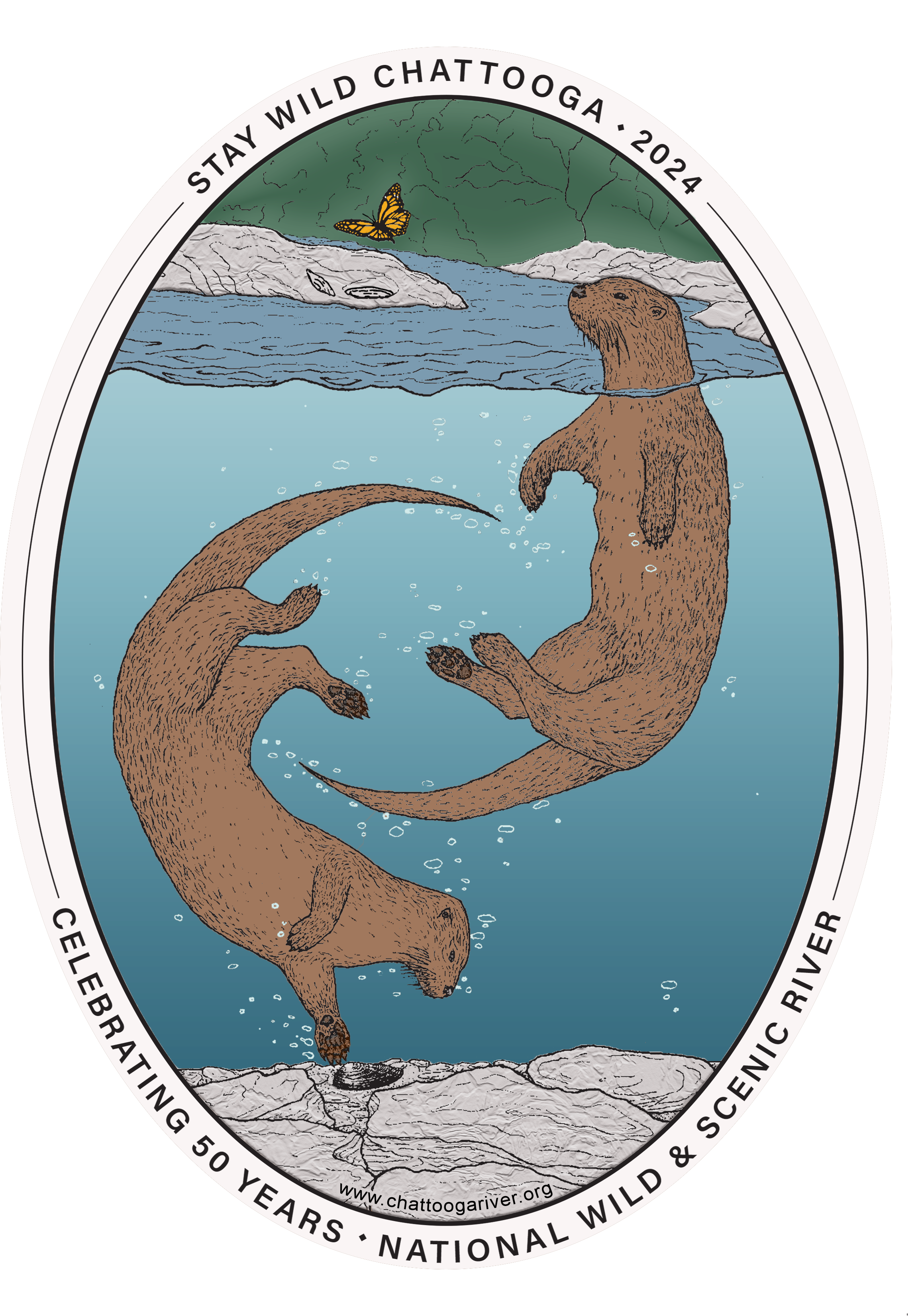 River Otters Sticker – 50th Anniversary Commemorative